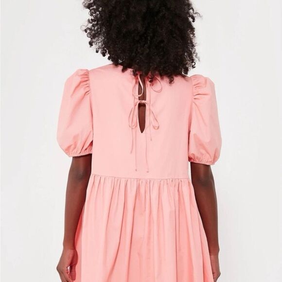 ❤️ TUCKERNUCK HYACINTH HOUSE Coral Pink Allie Puff Sleeve Babydoll mini dress xs - Picture 2 of 9